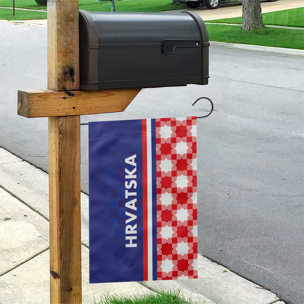 Croatia Hrvatska Checkerboard Half Style Garden Flag
