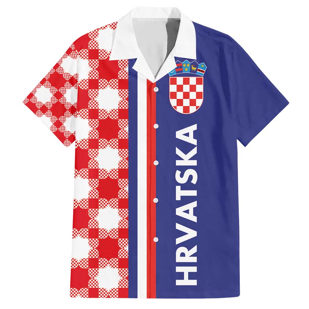 Croatia Hrvatska Checkerboard Half Style Hawaiian Shirt