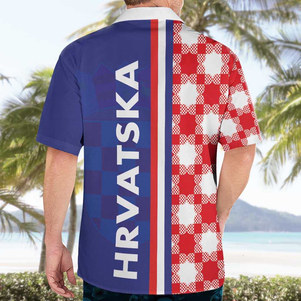 Croatia Hrvatska Checkerboard Half Style Hawaiian Shirt