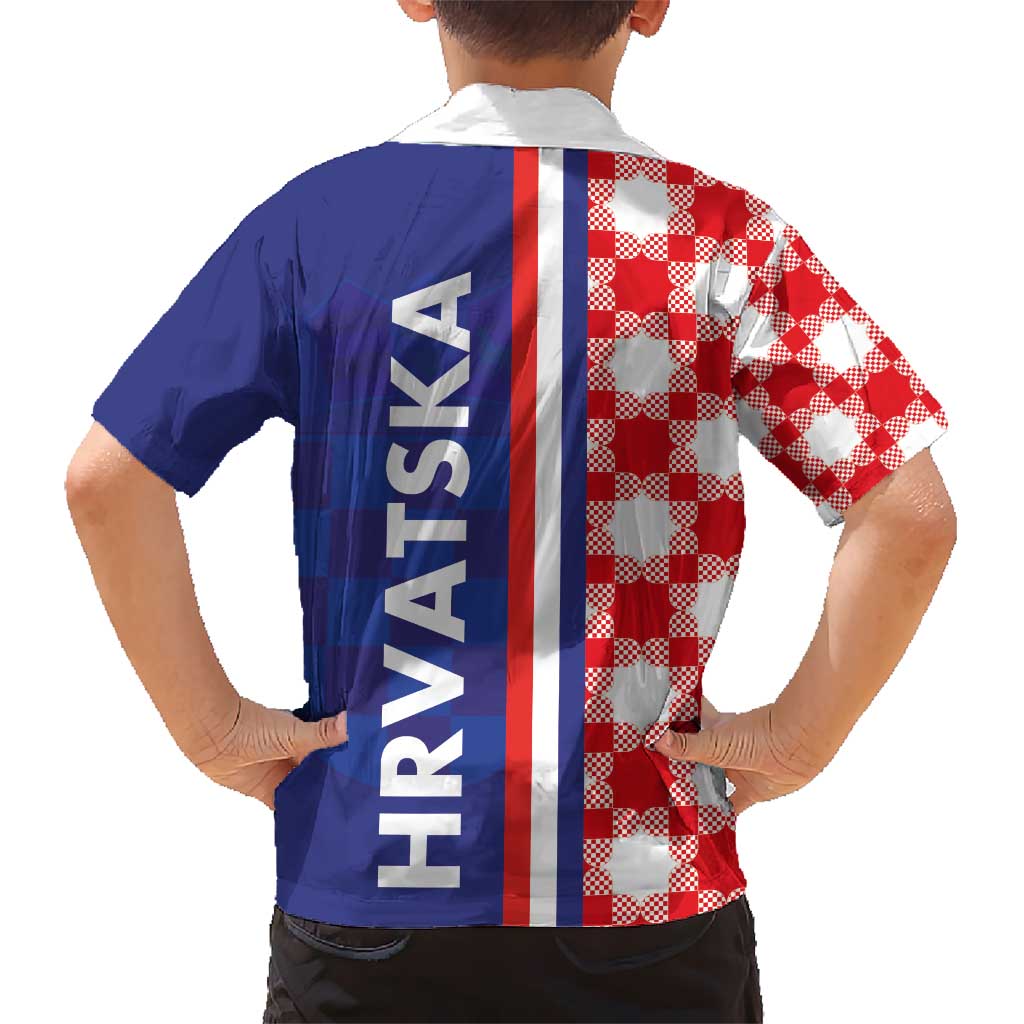 Croatia Hrvatska Checkerboard Half Style Hawaiian Shirt