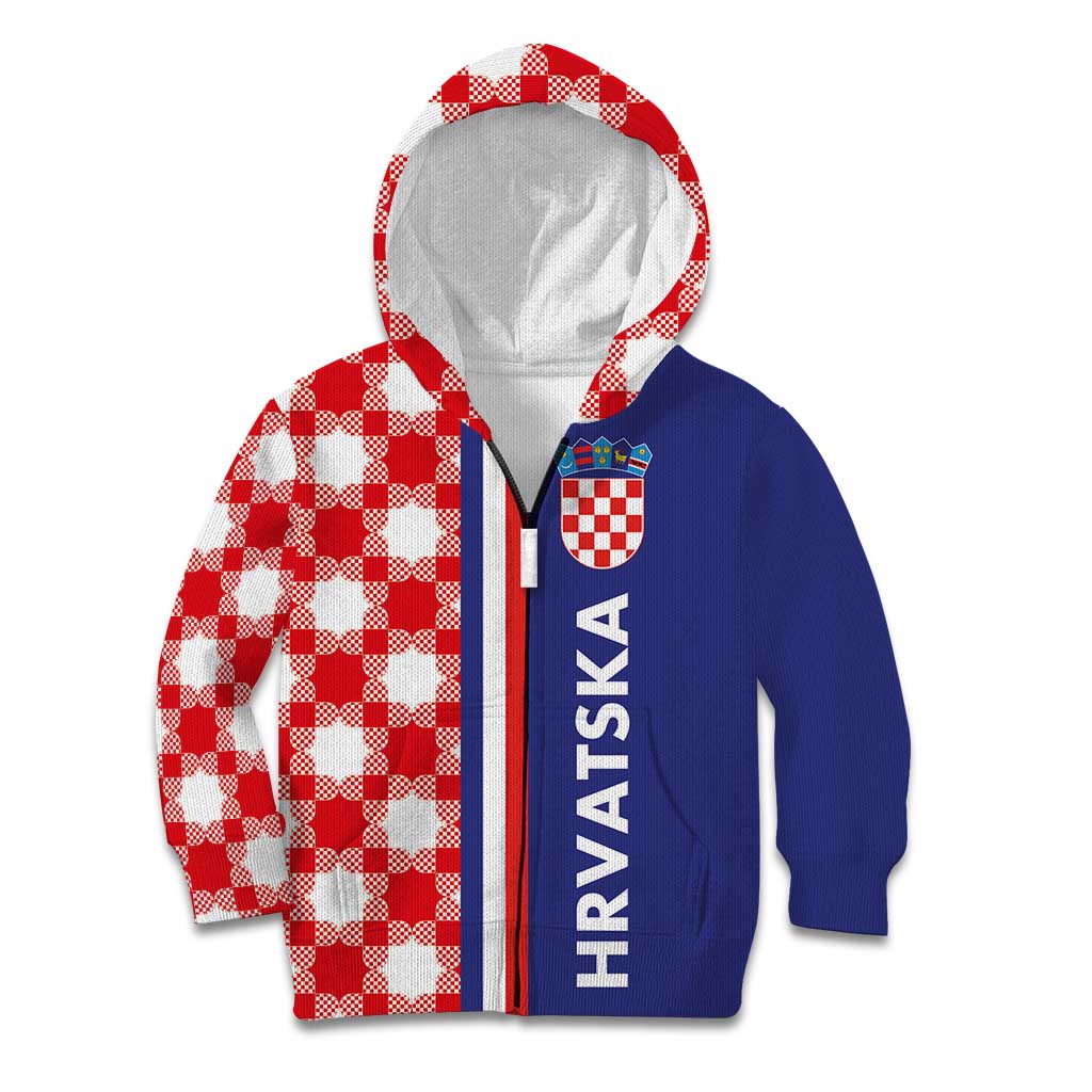 Croatia Hrvatska Checkerboard Half Style Kid Hoodie
