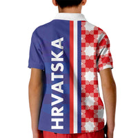 Croatia Hrvatska Checkerboard Half Style Kid Polo Shirt