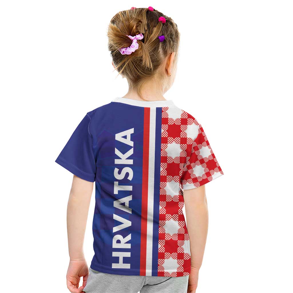 Croatia Hrvatska Checkerboard Half Style Kid T Shirt
