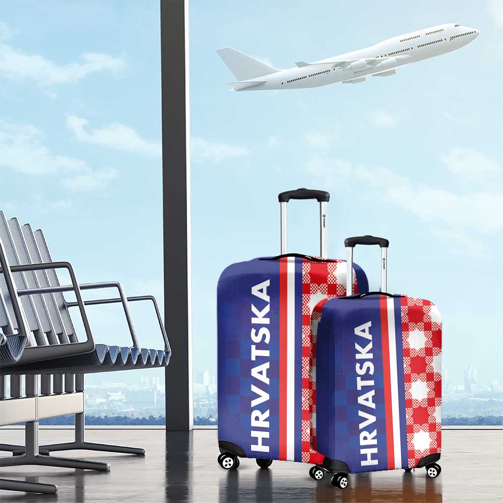 Croatia Hrvatska Checkerboard Half Style Luggage Cover