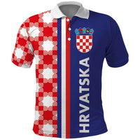 Croatia Hrvatska Checkerboard Half Style Polo Shirt