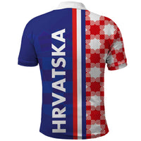 Croatia Hrvatska Checkerboard Half Style Polo Shirt