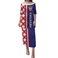 Croatia Hrvatska Checkerboard Half Style Puletasi - Wonder Print Shop
