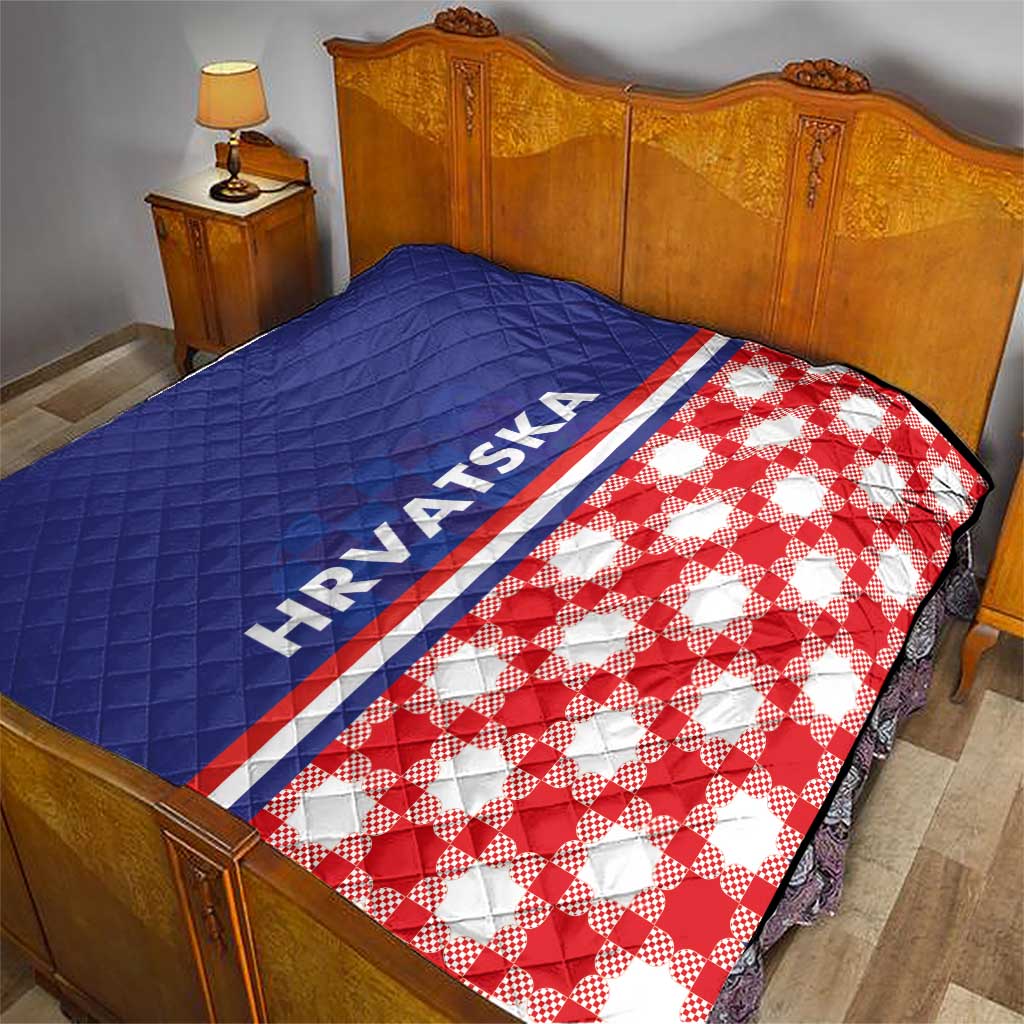 Croatia Hrvatska Checkerboard Half Style Quilt - Wonder Print Shop