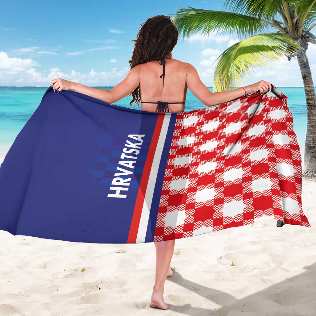 Croatia Hrvatska Checkerboard Half Style Sarong - Wonder Print Shop