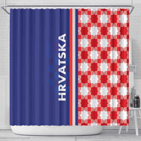 Croatia Hrvatska Checkerboard Half Style Shower Curtain - Wonder Print Shop