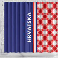 Croatia Hrvatska Checkerboard Half Style Shower Curtain - Wonder Print Shop