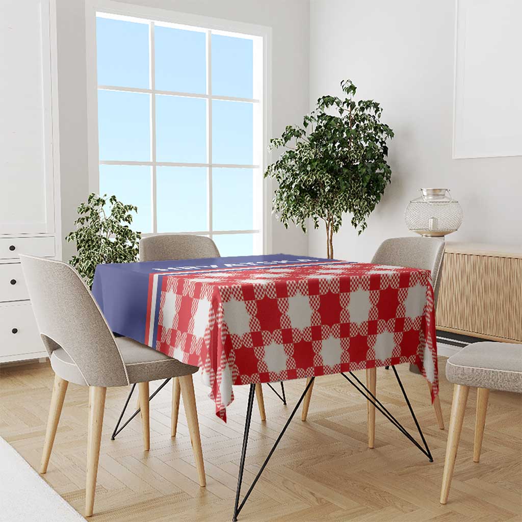 Croatia Hrvatska Checkerboard Half Style Tablecloth - Wonder Print Shop