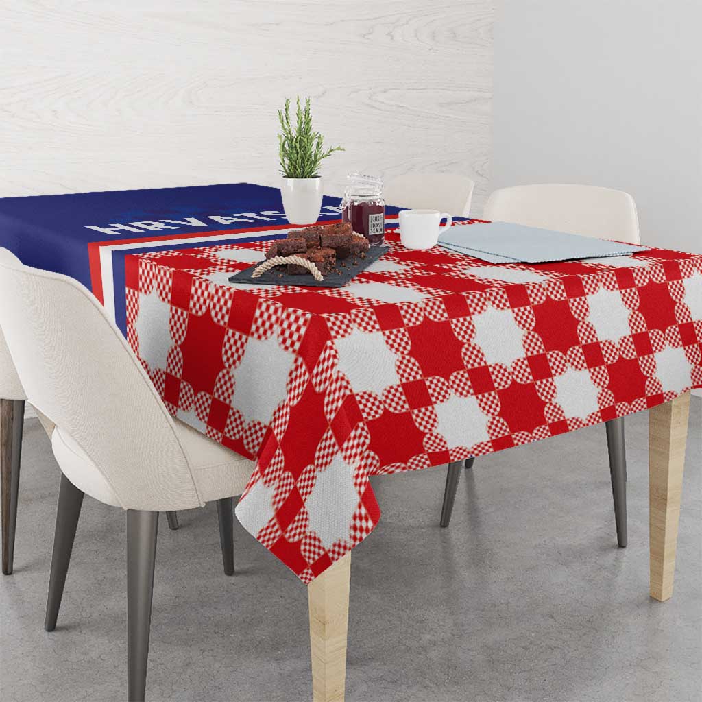 Croatia Hrvatska Checkerboard Half Style Tablecloth - Wonder Print Shop