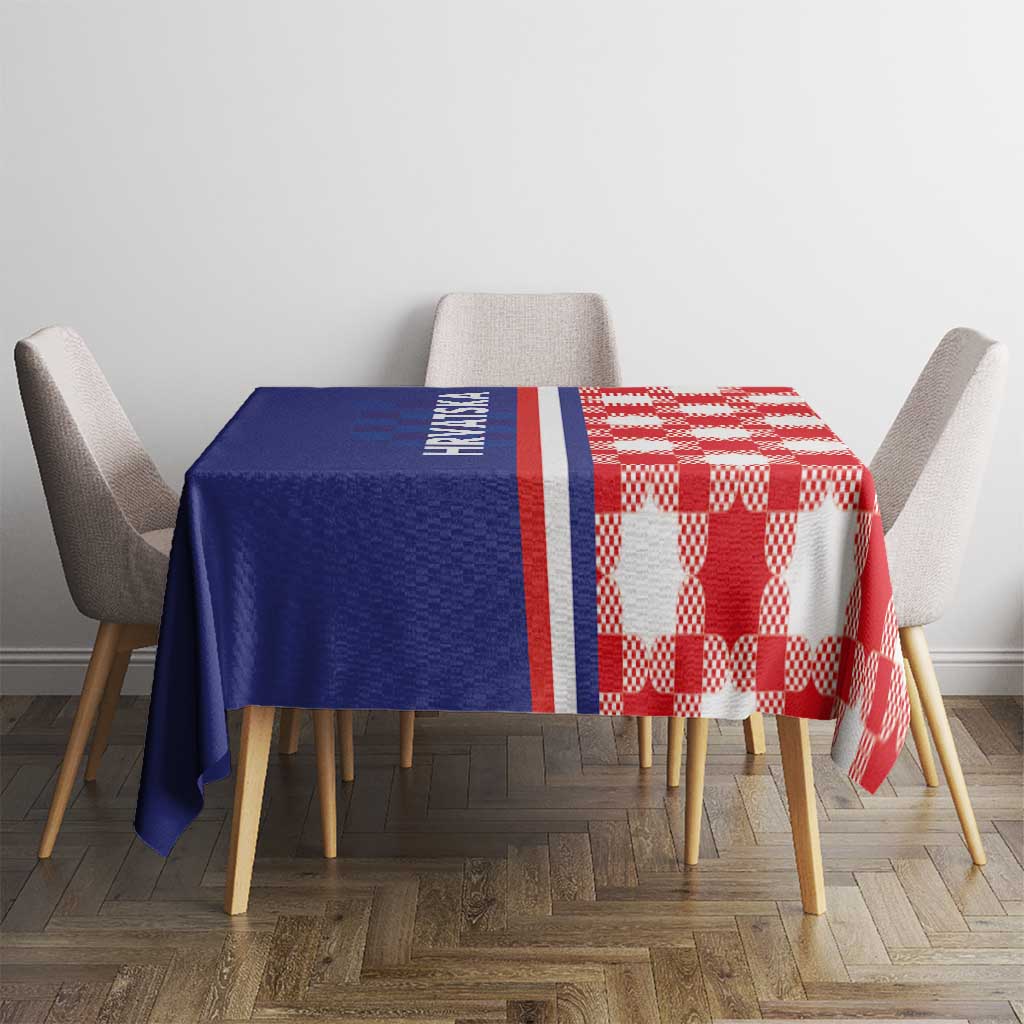 Croatia Hrvatska Checkerboard Half Style Tablecloth - Wonder Print Shop