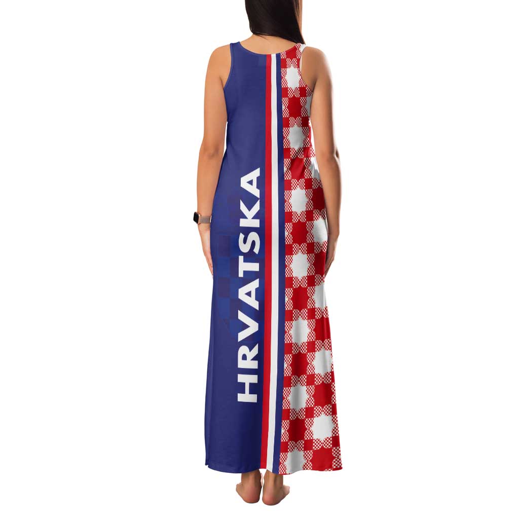 Croatia Hrvatska Checkerboard Half Style Tank Maxi Dress - Wonder Print Shop