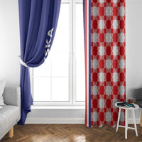Croatia Hrvatska Checkerboard Half Style Window Curtain - Wonder Print Shop