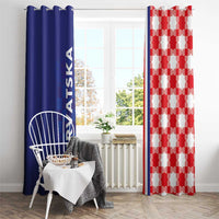 Croatia Hrvatska Checkerboard Half Style Window Curtain - Wonder Print Shop