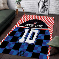 Custom Croatia Kockasti Football Jersey Area Rug