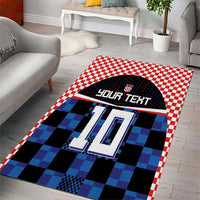 Custom Croatia Kockasti Football Jersey Area Rug
