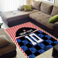 Custom Croatia Kockasti Football Jersey Area Rug