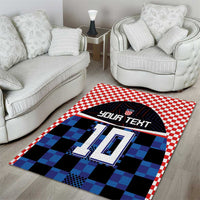 Custom Croatia Kockasti Football Jersey Area Rug