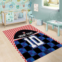Custom Croatia Kockasti Football Jersey Area Rug