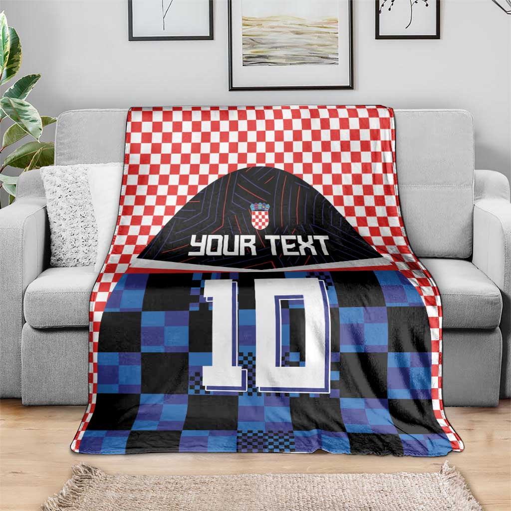Custom Croatia Kockasti Football Jersey Blanket