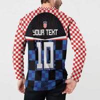 Custom Croatia Kockasti Football Jersey Button Sweatshirt