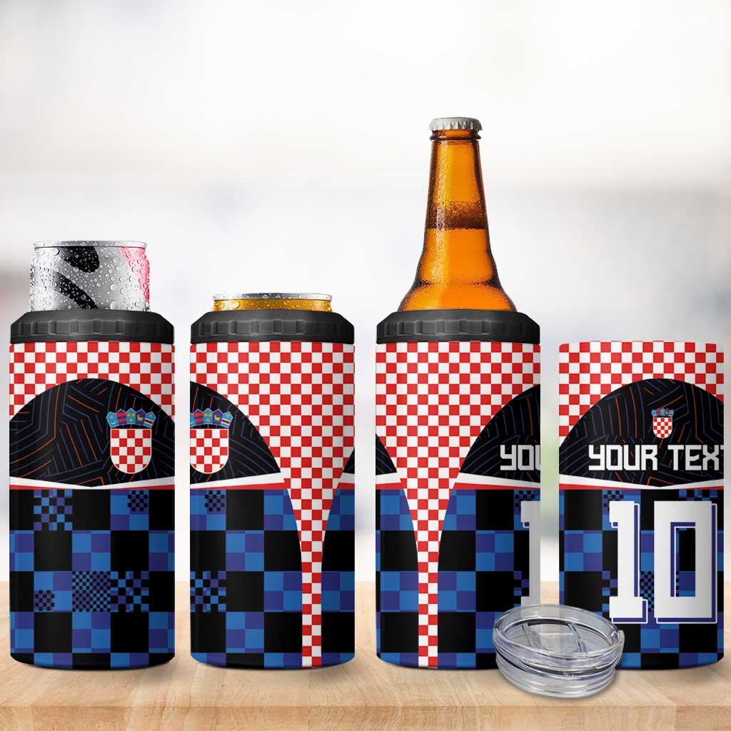 Custom Croatia Kockasti Football Jersey 4 in 1 Can Cooler Tumbler LT03