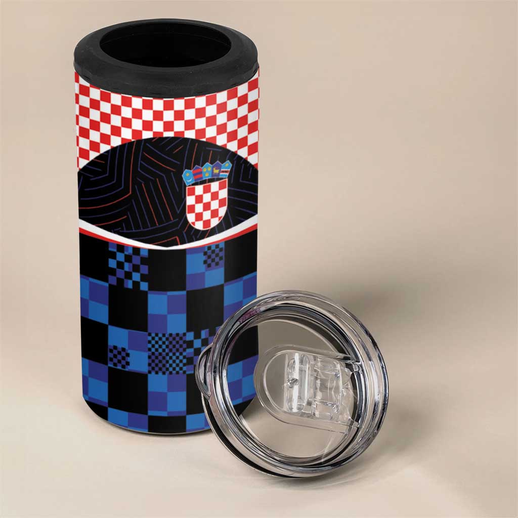 Custom Croatia Kockasti Football Jersey 4 in 1 Can Cooler Tumbler LT03