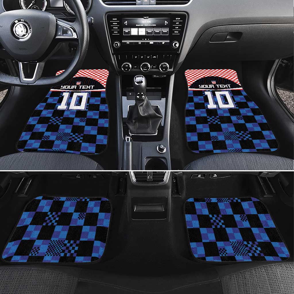 Custom Croatia Kockasti Football Jersey Car Mats