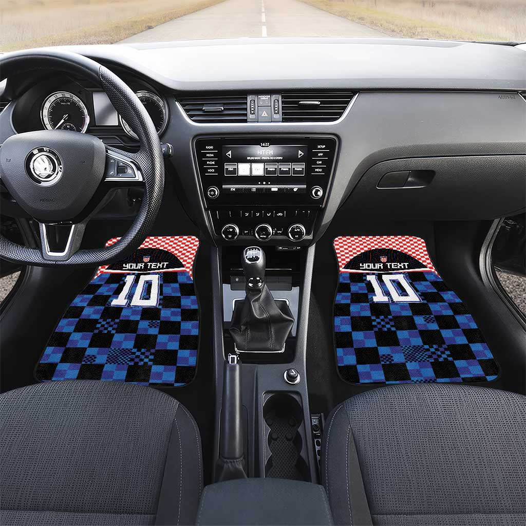 Custom Croatia Kockasti Football Jersey Car Mats