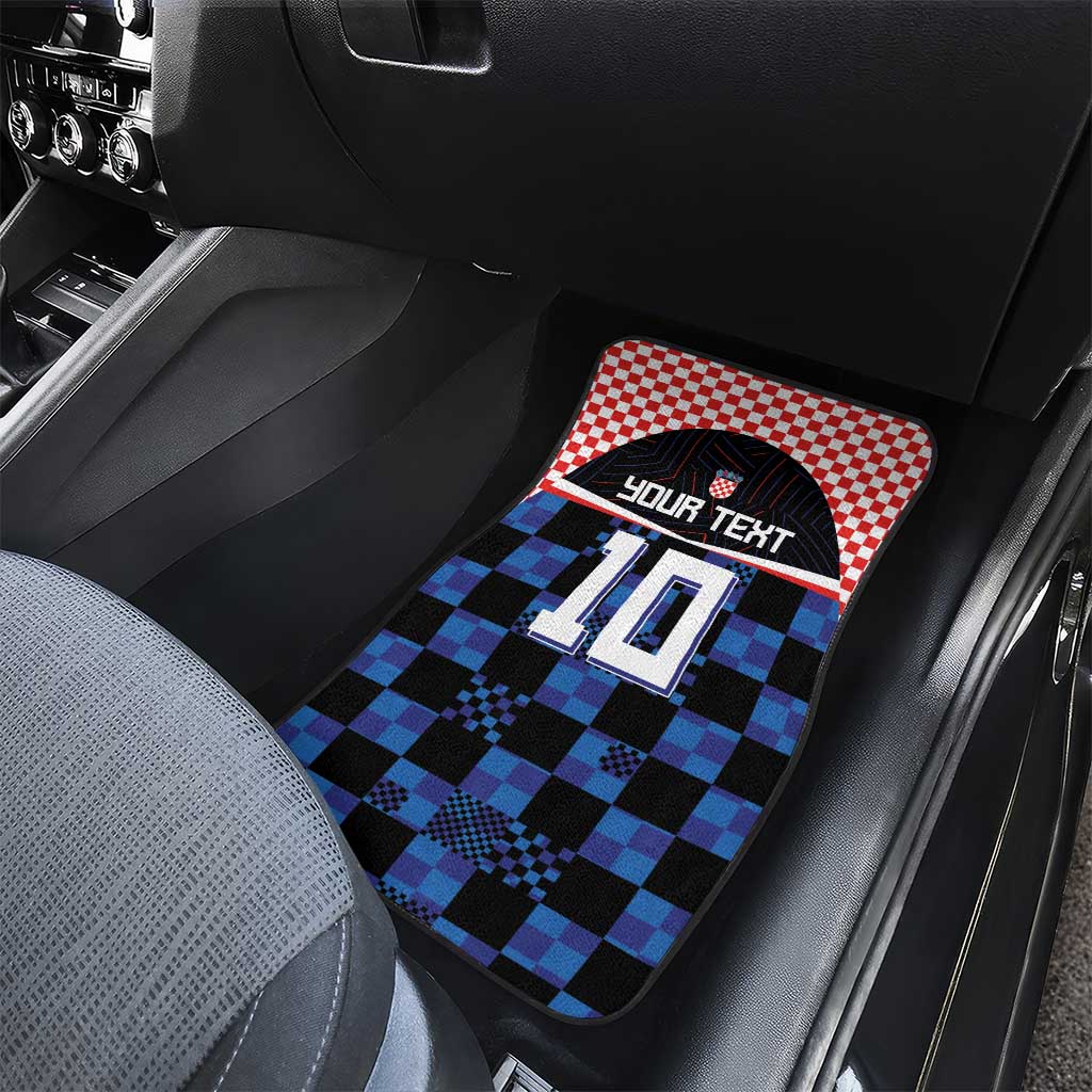 Custom Croatia Kockasti Football Jersey Car Mats