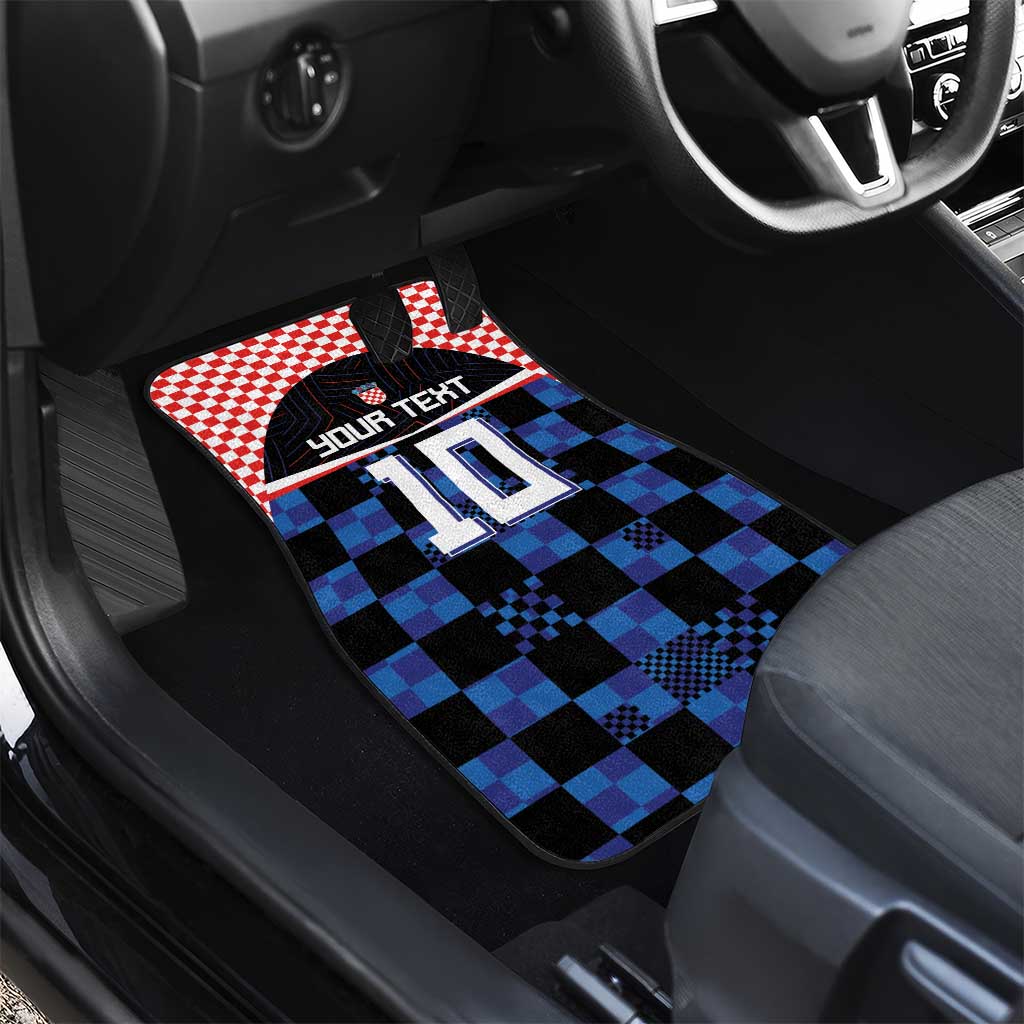 Custom Croatia Kockasti Football Jersey Car Mats