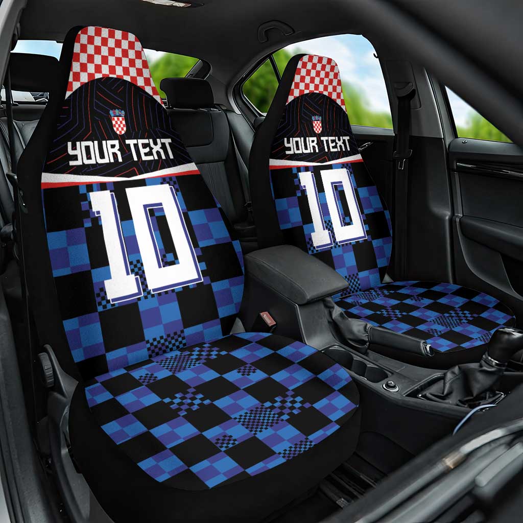 Custom Croatia Kockasti Football Jersey Car Seat Cover