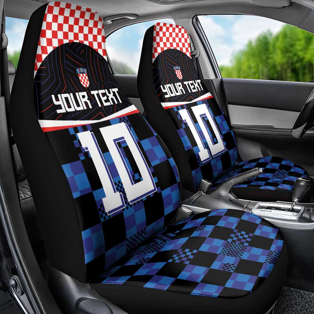 Custom Croatia Kockasti Football Jersey Car Seat Cover