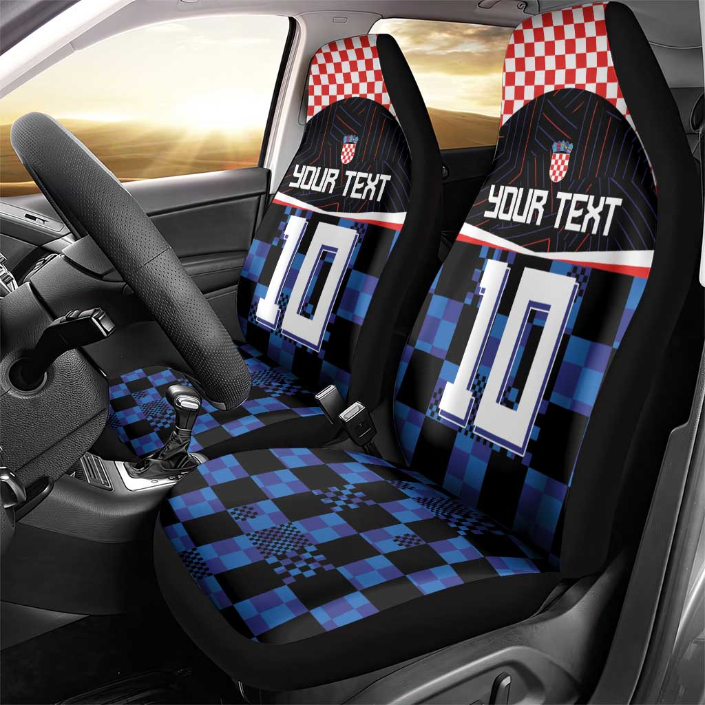 Custom Croatia Kockasti Football Jersey Car Seat Cover