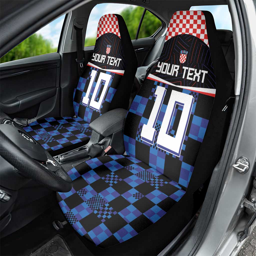 Custom Croatia Kockasti Football Jersey Car Seat Cover
