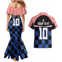 Custom Croatia Kockasti Football Jersey Couples Matching Mermaid Dress and Hawaiian Shirt