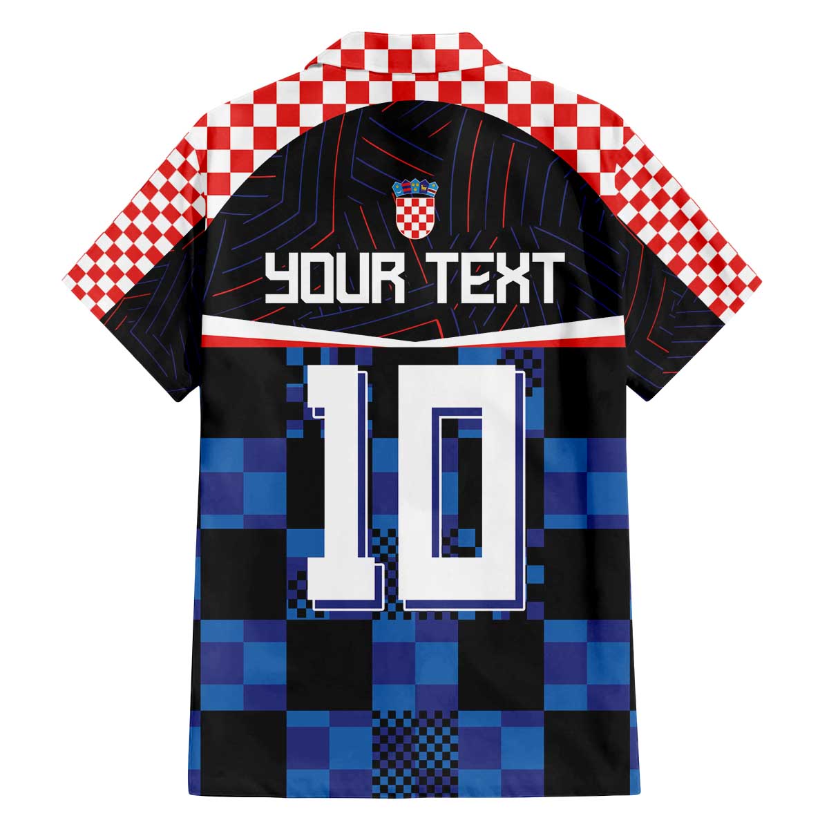 Custom Croatia Kockasti Football Jersey Family Matching Off The Shoulder Long Sleeve Dress and Hawaiian Shirt