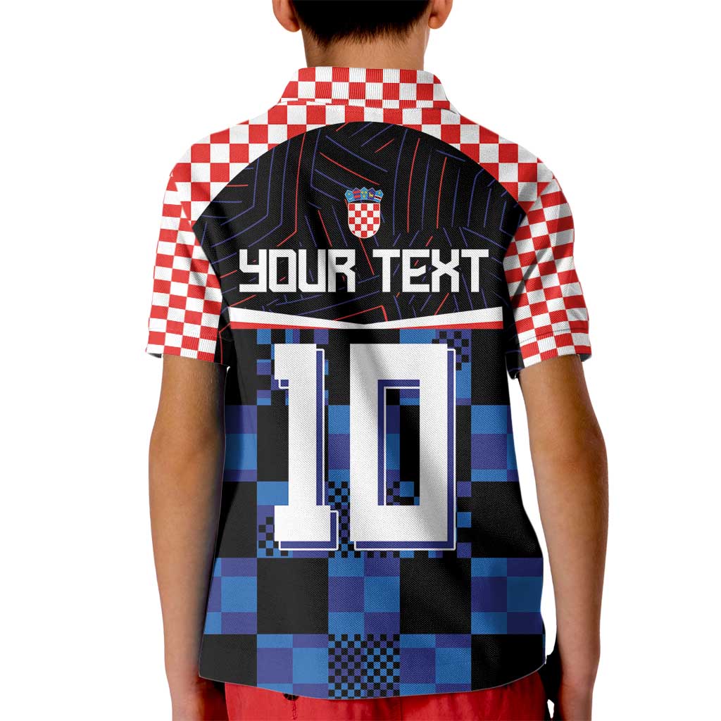 Custom Croatia Kockasti Football Jersey Kid Polo Shirt