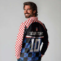 Custom Croatia Kockasti Football Jersey Long Sleeve Polo Shirt