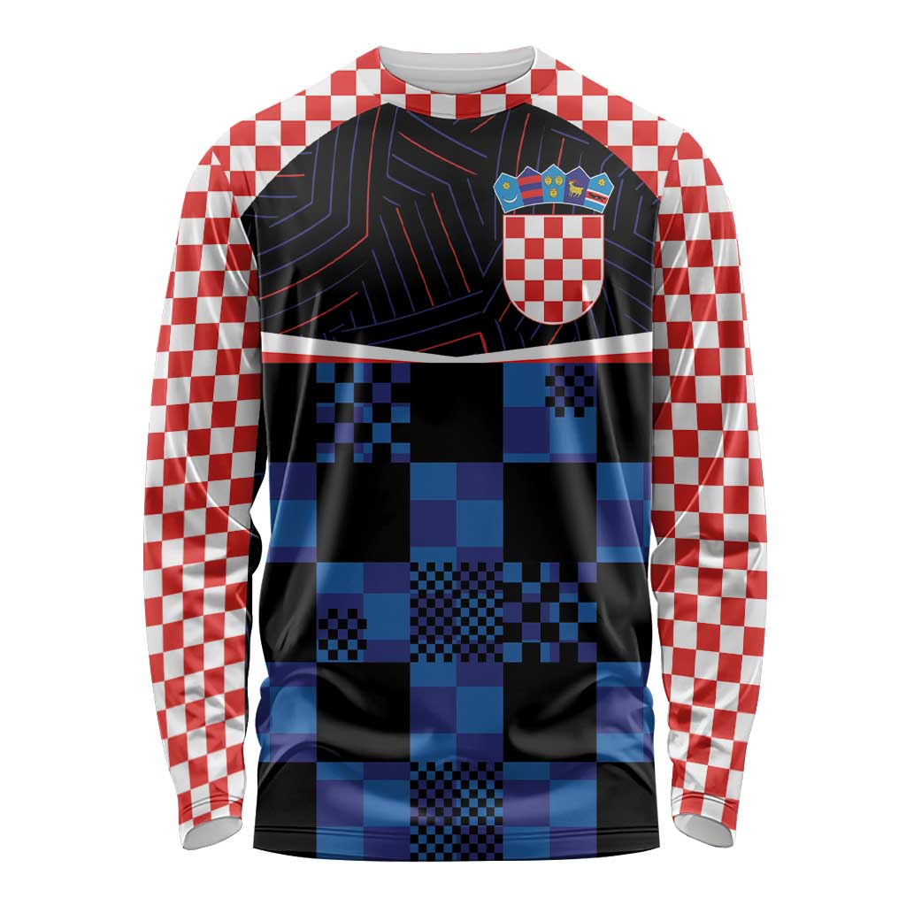 Custom Croatia Kockasti Football Jersey Long Sleeve Shirt