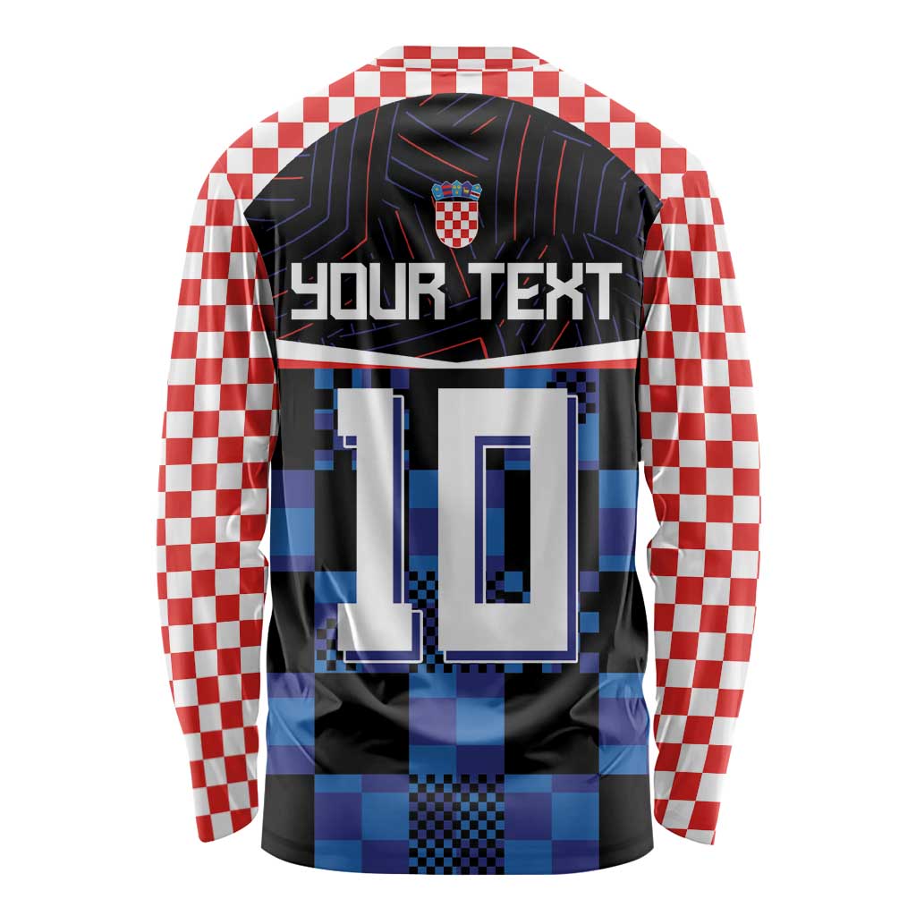 Custom Croatia Kockasti Football Jersey Long Sleeve Shirt