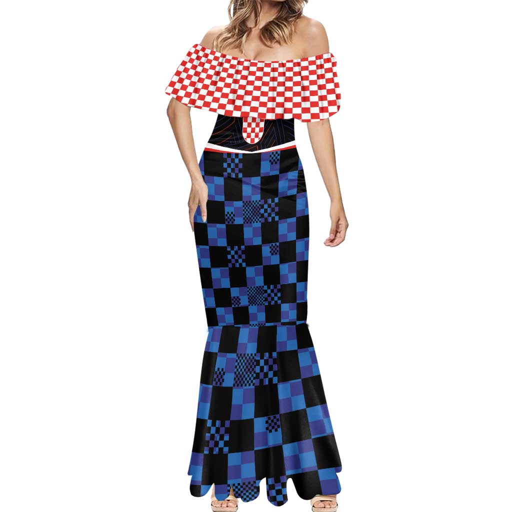 Custom Croatia Kockasti Football Jersey Mermaid Dress