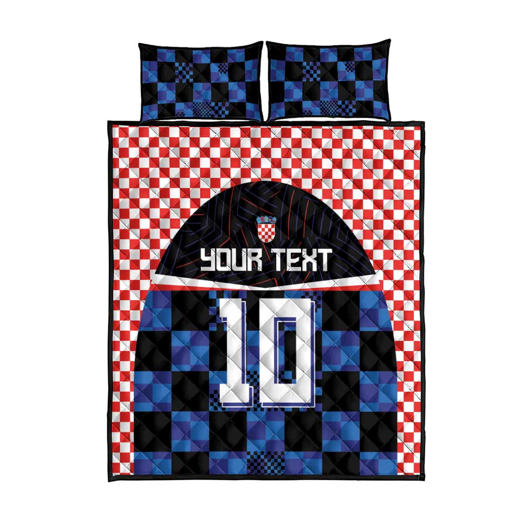Custom Croatia Kockasti Football Jersey Quilt Bed Set - Wonder Print Shop