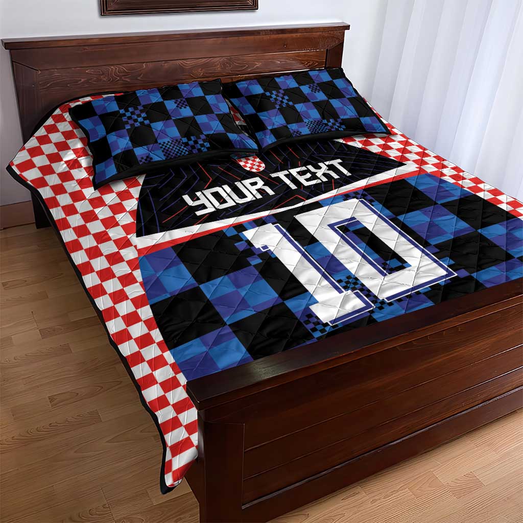 Custom Croatia Kockasti Football Jersey Quilt Bed Set - Wonder Print Shop