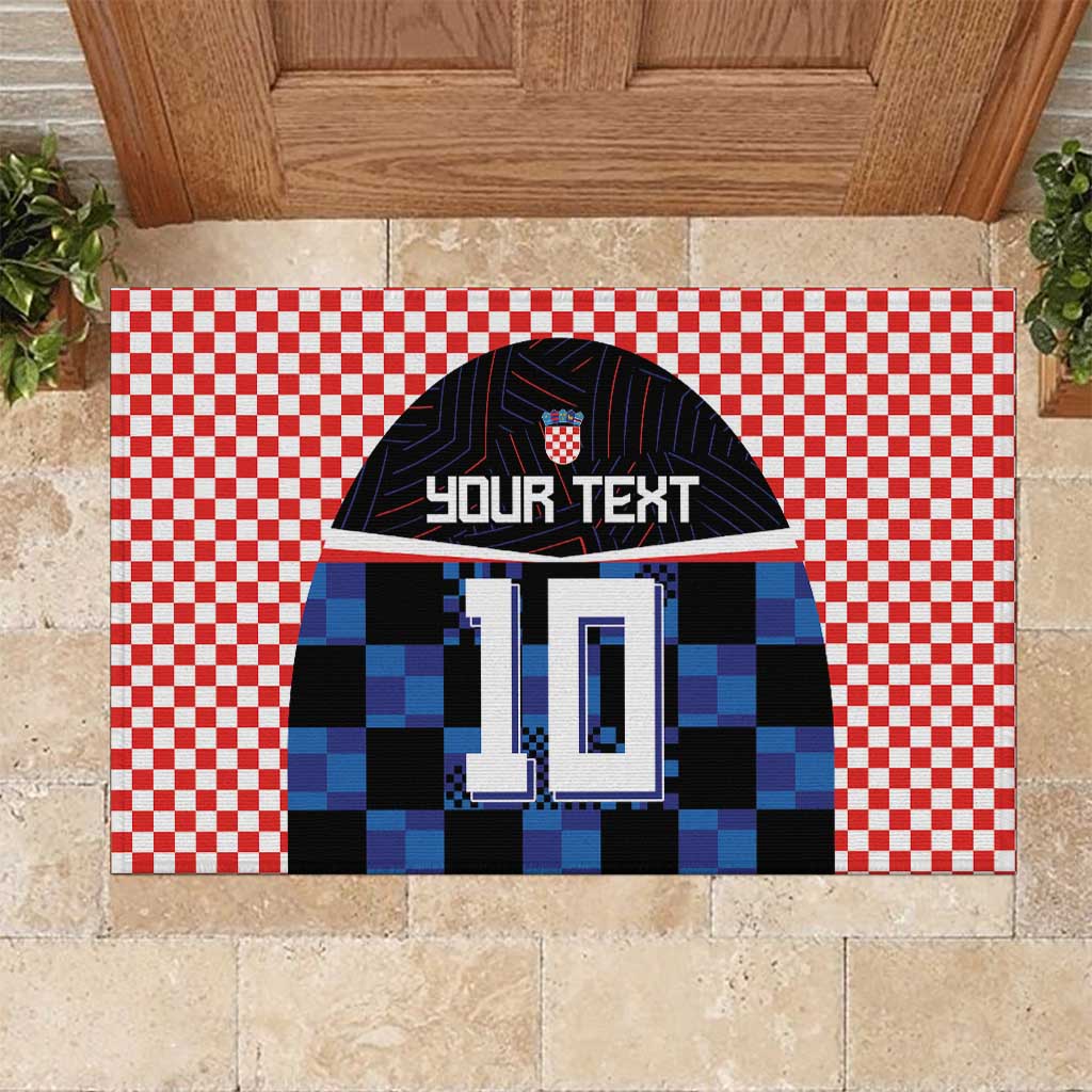 Custom Croatia Kockasti Football Jersey Rubber Doormat - Wonder Print Shop