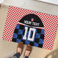 Custom Croatia Kockasti Football Jersey Rubber Doormat - Wonder Print Shop