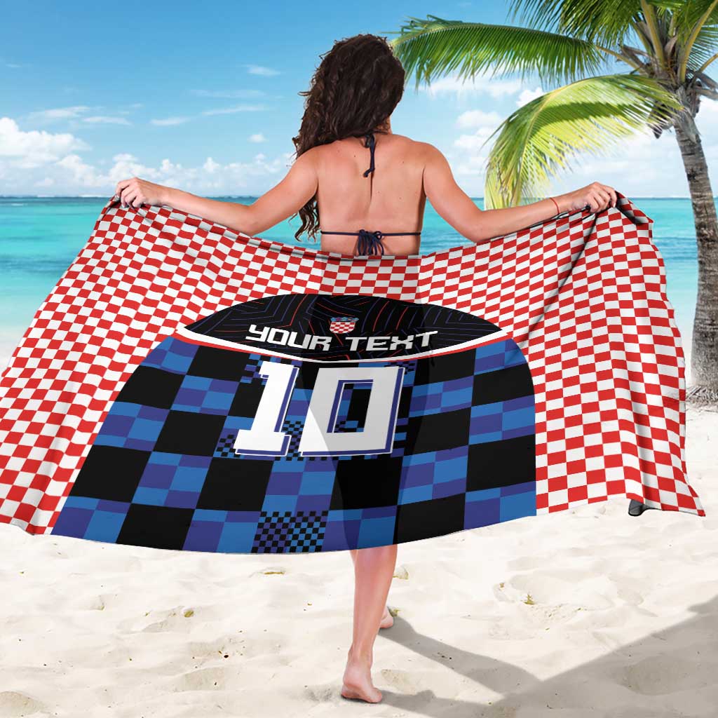 Custom Croatia Kockasti Football Jersey Sarong - Wonder Print Shop